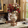 Axyaa Resin Vase Decor for High-End Living Room, TV Cabinet - Simulated Flower Arrangement