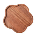 Axyaa Wooden Dining Tray for Fruit Bread Dessert, Japanese Style PETAL Shape Plate