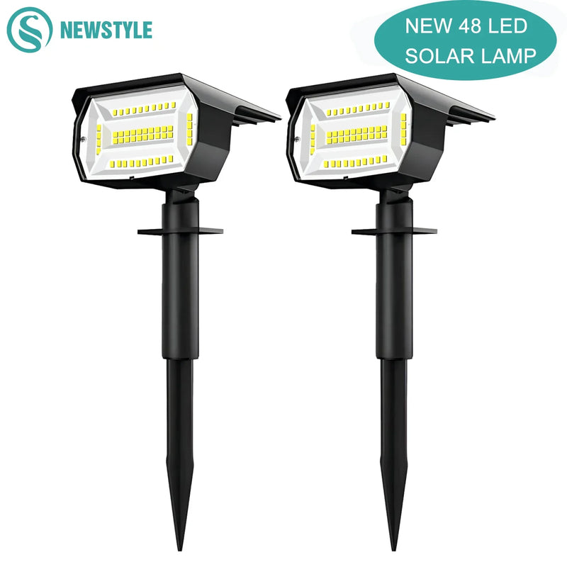 Axyaa Solar Spotlights 48/56 LED 2-in-1 Waterproof Wall Lights for Yard Garden