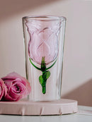 Axya Double Rose Water Cup Girls Glass - High Temperature Resistant Coffee Cup