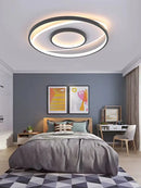 Axyaa Dimmable LED Ceiling Light 50CM Round Black White Hall Living Room Bedroom Fixture