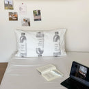 Axyaa White Cotton Pillowcase with Letter Print, Soft & Breathable Single Cover