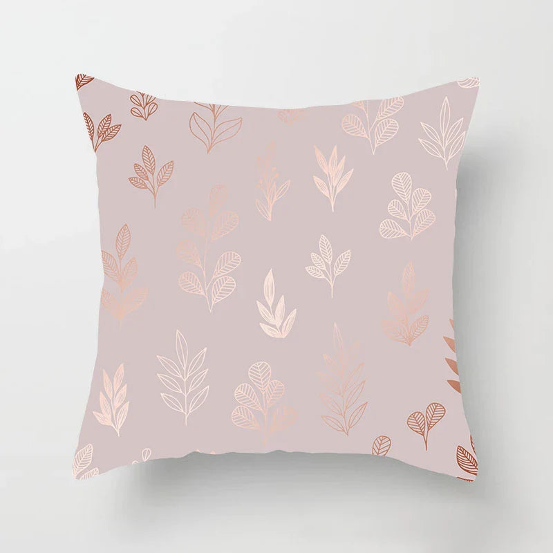 Axyaa Pink Geometric Print Decor Pillow Cover for Modern Luxury Home