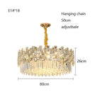 Axyaa Oval Crystal Chandelier LED Lighting in Gold and Black for Luxe Living Room Decor