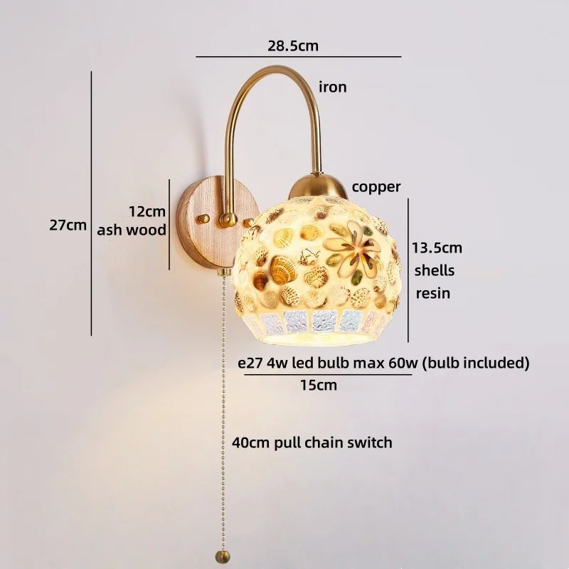 Axyaa Shells Resin LED Wall Lamp for Home Decor and Interior Design