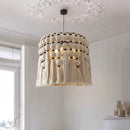 Axyaa Handmade Rope Woven Light for French Chandelier Vintage High Rise Villa Bedroom Dining Room.