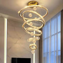 Axyaa Crystal Villa Chandelier for Living Room, Hotel Duplex, Loft Apartment Staircase