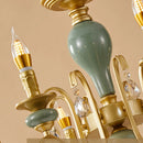 Axyaa Mediterranean Ceramic Crystal Chandelier - Elegant Lighting Fixture