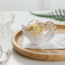 Axyaa Crystal Glass Dish Plate with Gold Rim, Blue Sea Snail Starfish Scallop design
