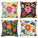 Colorful Floral Pattern Pillow Covers for Sofa, Bedroom & Car by Axyaa