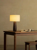 Axyaa Modern Ash Wood LED Bedside Table Lamp with Cloth Lampshade