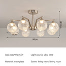 Axyaa Vintage Glass Chandelier: Retro Luxury Pendant Lighting for Living Dining Room