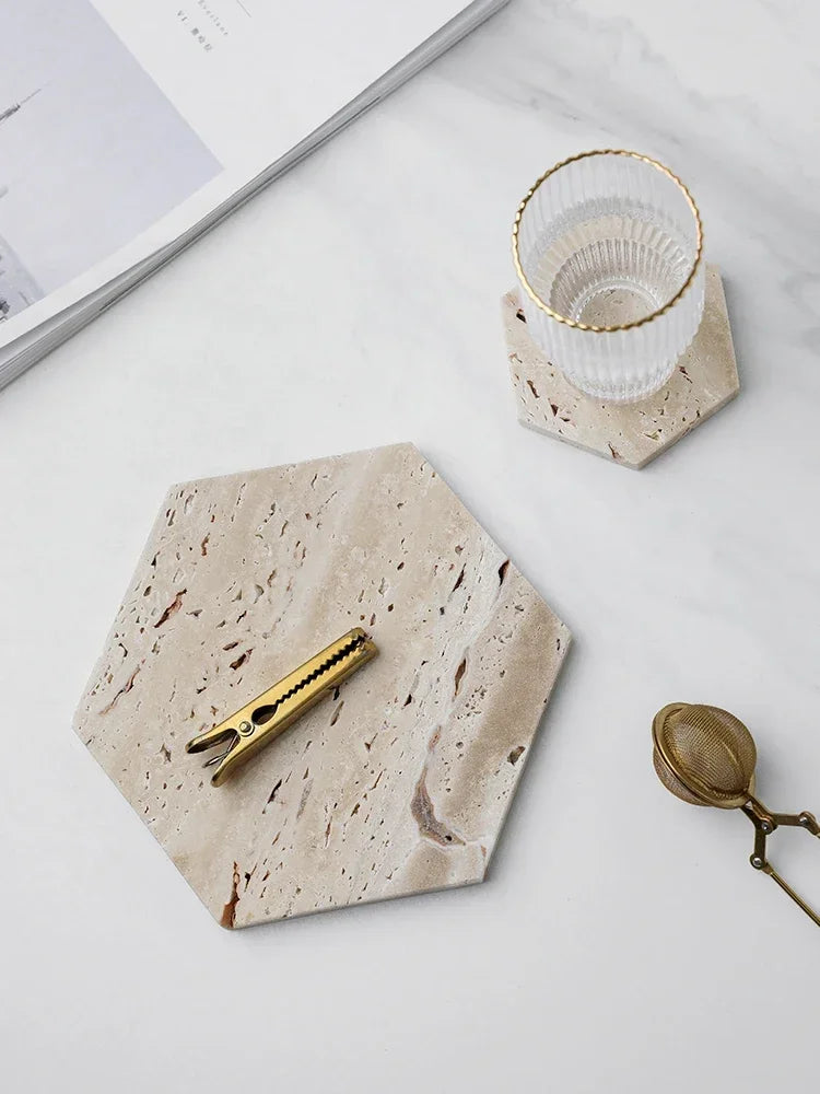 Axya Wabi Sabi Stone Coasters for Table, Photography Props, Home Decor