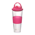 Axyaa Double-Layer Plastic Cup with Straw | Large Capacity | Leak-Proof | Student Friendly