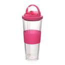 Axyaa Double-Layer Plastic Cup with Straw | Large Capacity | Leak-Proof | Student Friendly