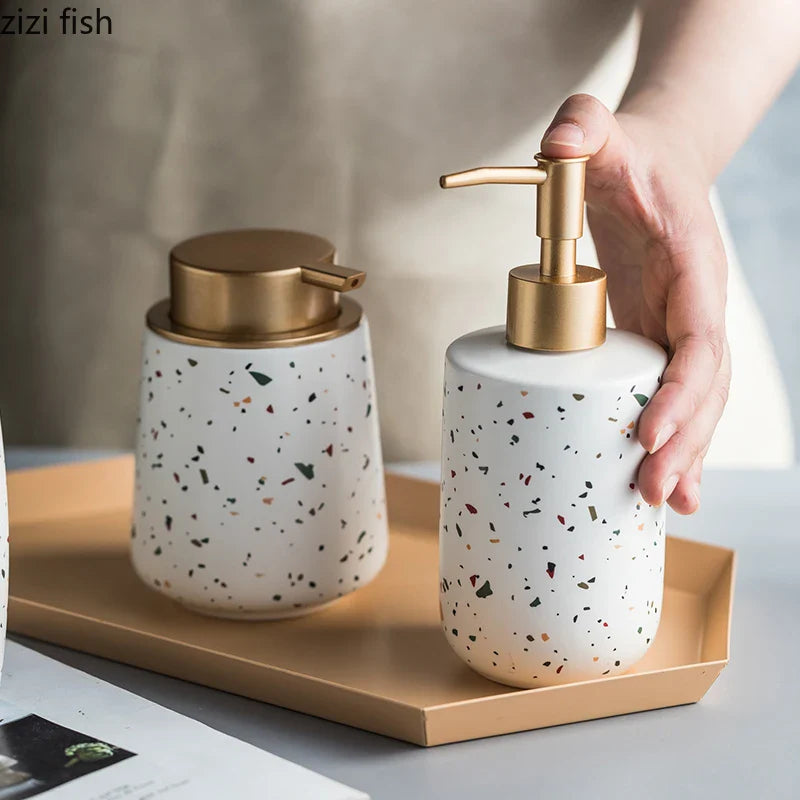Axya Terrazzo Pattern Handwashing Fluid Bottle for Bathroom Supplies
