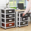Axyaa 3-6 Tier Storage Cabinet, Large Capacity Organizer, Transparent Black for Living Room