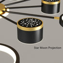 Axyaa 6-Light White Starry Ceiling Chandelier - Modern, Romantic, Stepless Dimmable
