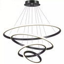 Axyaa Black Modern LED Circle Pendant Chandelier for Indoor Living Room