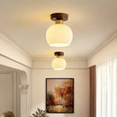 Axyaa Modern Copper Glass LED Ceiling Light for Living Room, Kitchen & Balcony