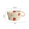Axyaa Hand-painted Ceramic Strawberry Flower Coffee Mug, 300ml