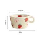 Axyaa Hand-painted Ceramic Strawberry Flower Coffee Mug, 300ml
