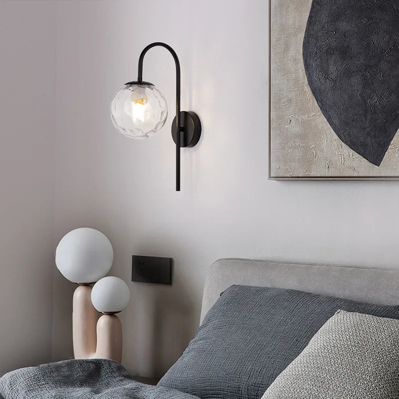 Axyaa Glass Ball LED Wall Lamp for Modern Interior Lighting