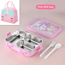 Axyaa Kids' Cartoon Thermal Steel Lunch Box with Spoon - Leak-Proof Bento Box