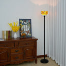 Axyaa Industrial Stained Glass Torchiere Floor Lamp