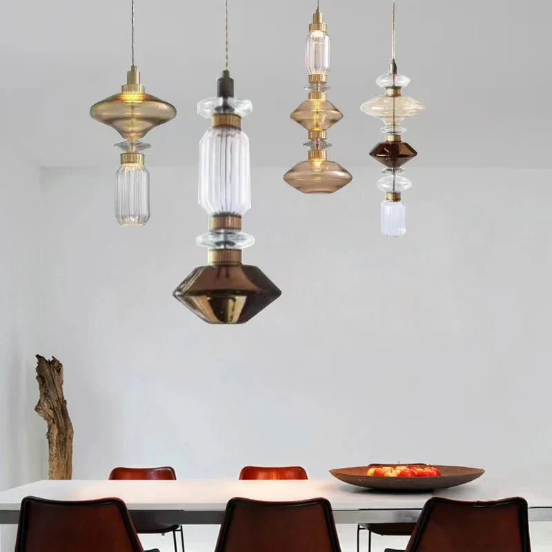 Axyaa Nordic Designer Stained Glass Chandelier for Living Room and Bedroom Decor