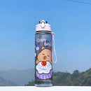 Axyaa Kids Cartoon Water Bottle with Straw, Large Capacity & Portable