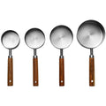 Axyaa Stainless Steel Measuring Cups & Spoons Set with Wooden Handle