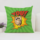 Axyaa Pop Art Cushion Cover: Fun Cartoon Pillow for Living Room Sofa or Bed