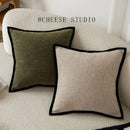 Axyaa French Medieval Pillowcase with Black Border, Retro Green Cushion Cover