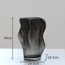 Axyaa Brown Wrinkle Glass Vase Floral Vases Modern Home Desk Decor