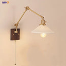Axyaa Walnut Wood Ceramic LED Wall Sconce Rotatable Stair Light Fixtures