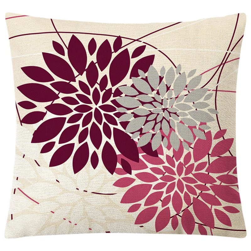Axyaa Hydrangea Dandelion Cushion Cover: Home Car Sofa Decor Pillow Case