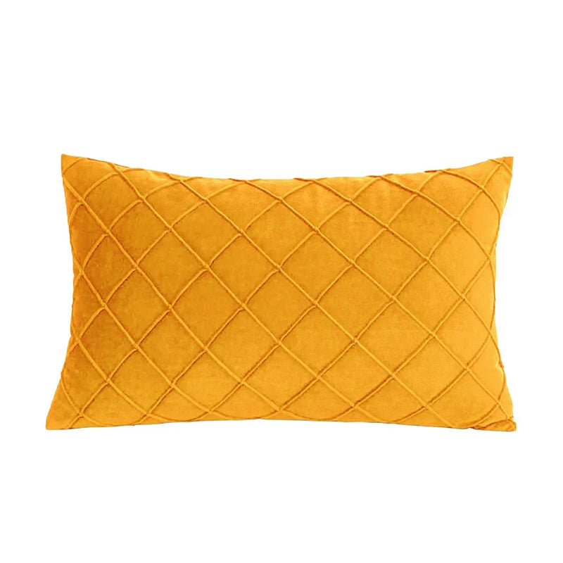 Yellow Soft Pillow Cover for Living Room Sofa Decor by Axyaa - Rectangular Chic Cushion Case