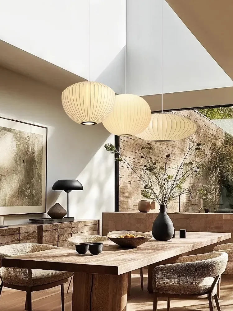 Axyaa Wabi Sabi Silk Pendant Lights - Nordic Style Chandelier for Home Decor