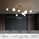 Axyaa Modern Black LED Ceiling Chandelier for Bedroom Living Room Dining Room
