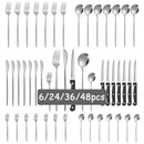 Axyaa Stainless Steel Portuguese Tableware Set - 48 Pieces