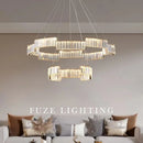 Axyaa Modern Crystal LED Pendant Chandelier for Living, Dining, Kitchen, and Bedroom