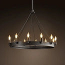 Axyaa Round Iron LED Pendant Chandelier for Retro American Industrial Style