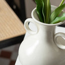 Axyaa Retro Teapot Ceramic Vase Double-eared Flowerpot Home Decoration