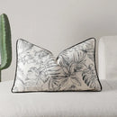 Grey Chinoiserie Floral Pillow Covers by Axyaa - Modern Living Room Decor