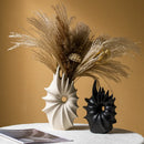 Axyaa Conch Shape Ceramic Vase for Home Decoration