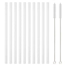 Axyaa 12Pcs Glass Straw Set: Reusable Straws 8'' Long with Cleaning Brush