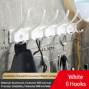 Axyaa Black White Folding Robe Hooks Towel Hanger Wall Rack for Bathroom & Kitchen