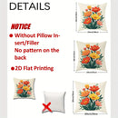Axyaa Tropical Floral Pillow Covers - Modern Abstract Rustic Design, Vibrant Botanical Print