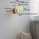 Axyaa Glass Wood LED Wall Lamp for Bedroom Bathroom Mirror Fixture